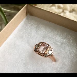 Rose gold, diamond and morganite custom ring
